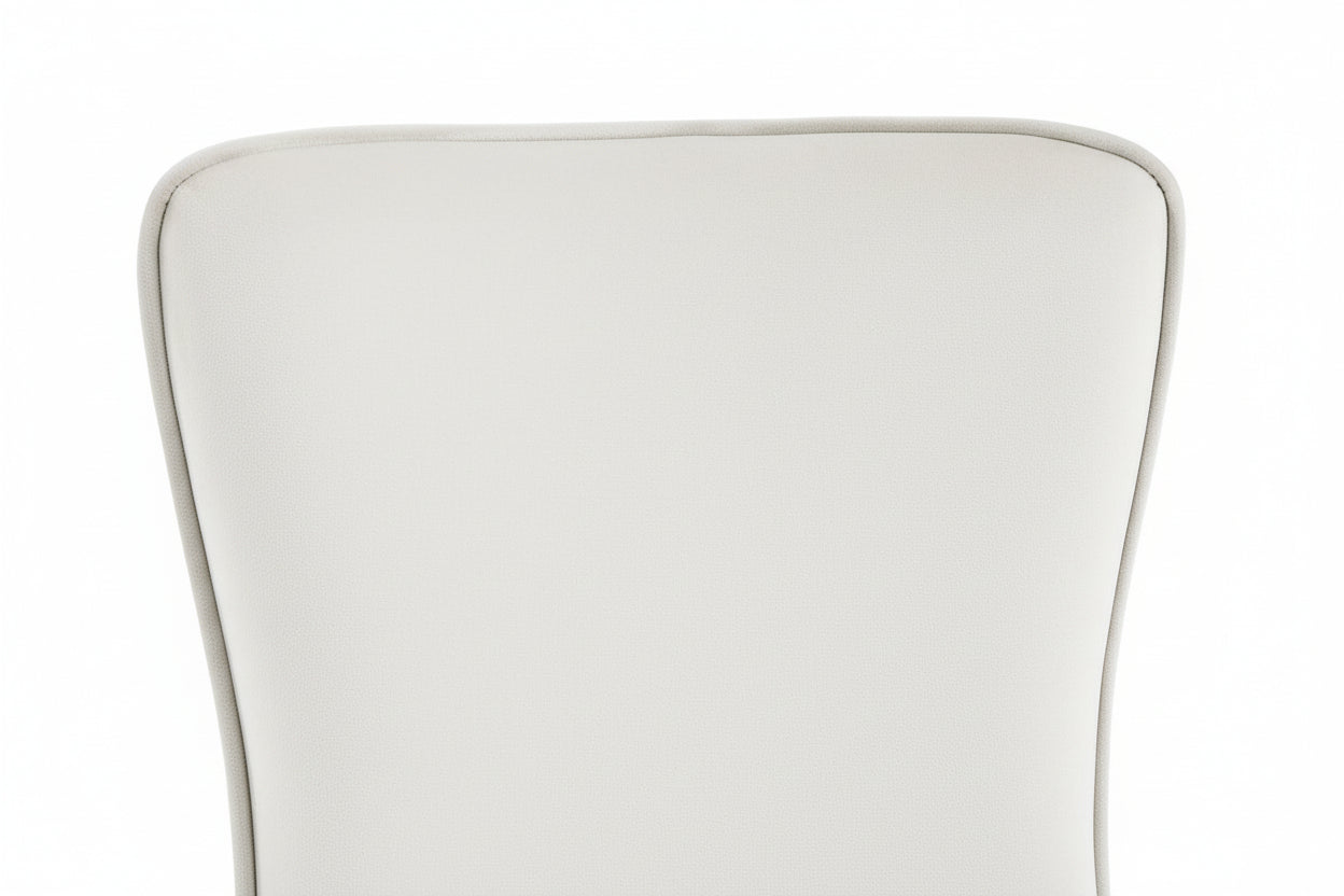 Lot 2 Chaises Salle à Manger Gabrielle Capitonnées Velours Écru Pieds Chrome 59x52x95cm