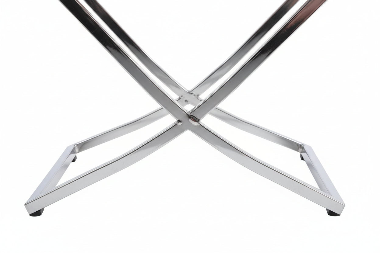 Lot 2 Chaises Salle à Manger Gabrielle Capitonnées Velours Rose Pieds Chrome 59x52x95cm