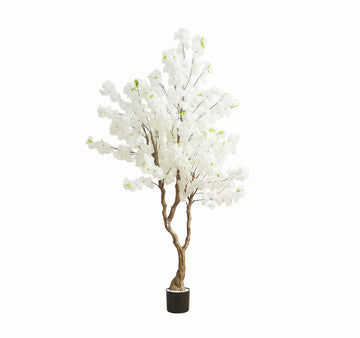Cerisier Artificiel Fleuri Blanc 190 cm en Pot - Arbre Décoratif