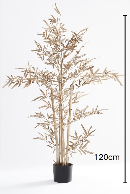 PLANTE ARTIFICIELLE BAMBOU DORE POT INCLUS 120CM