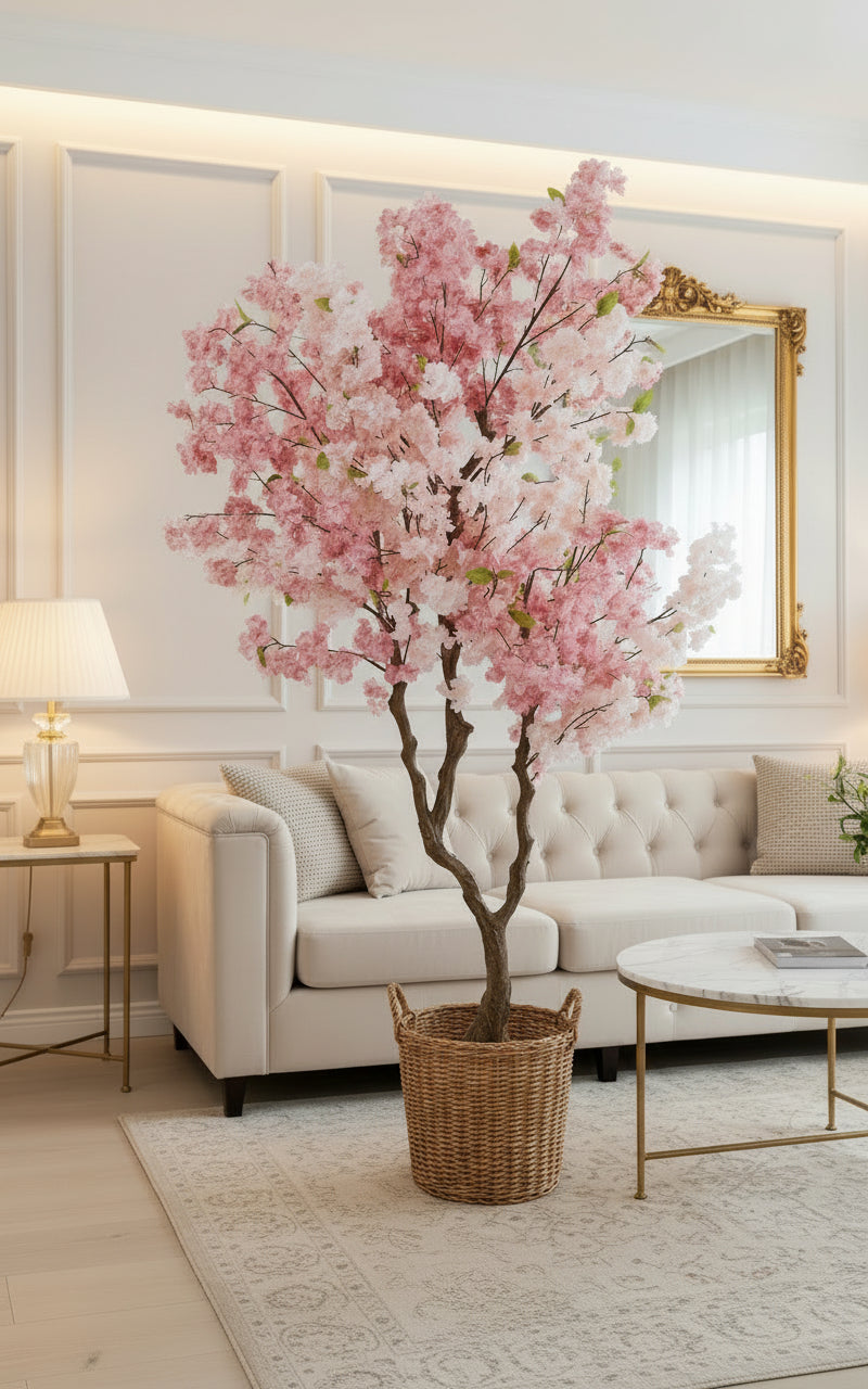 Cerisier Artificiel Fleuri Rose 190 cm en Pot - Arbre Décoratif