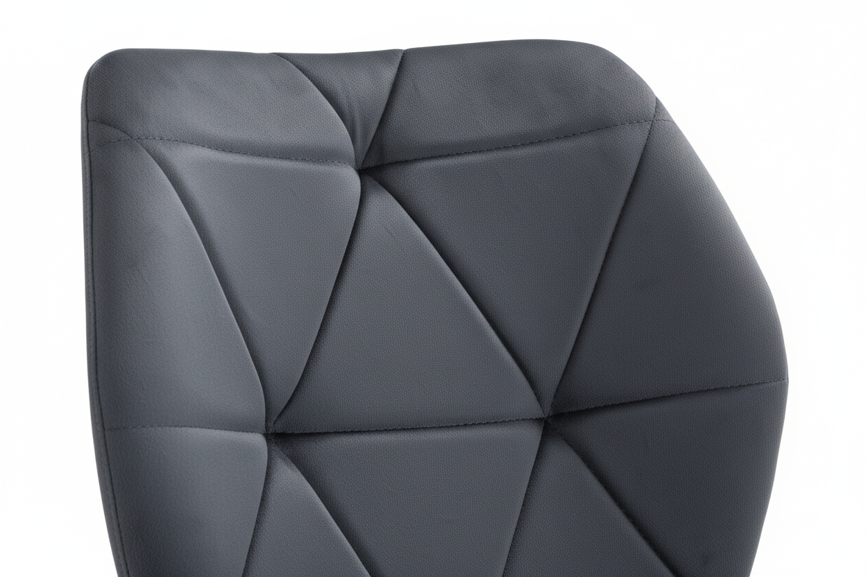 Lot 4 Chaises Salle à Manger Coquillage Velours Anthracite Pieds Métal Noir 46x58,5x87cm