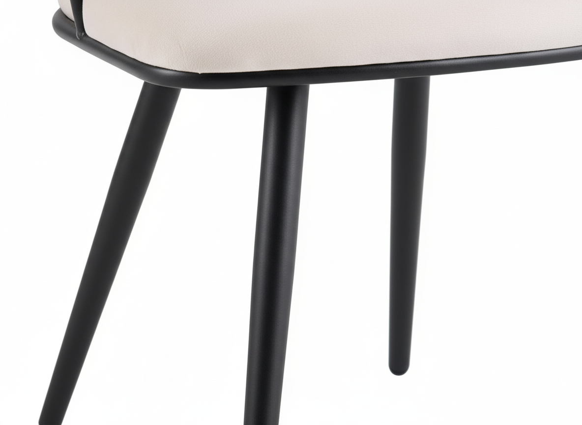 Lot de 2 Chaises Salle à Manger Velours Beige Dossier Tressé Métal Noir CAROLINA