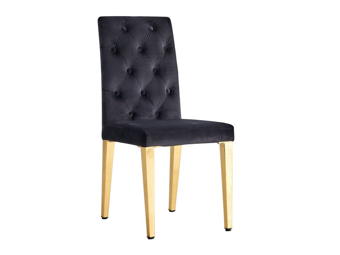 Lot de 2 chaises NEVADA capitonnés gold - Noir