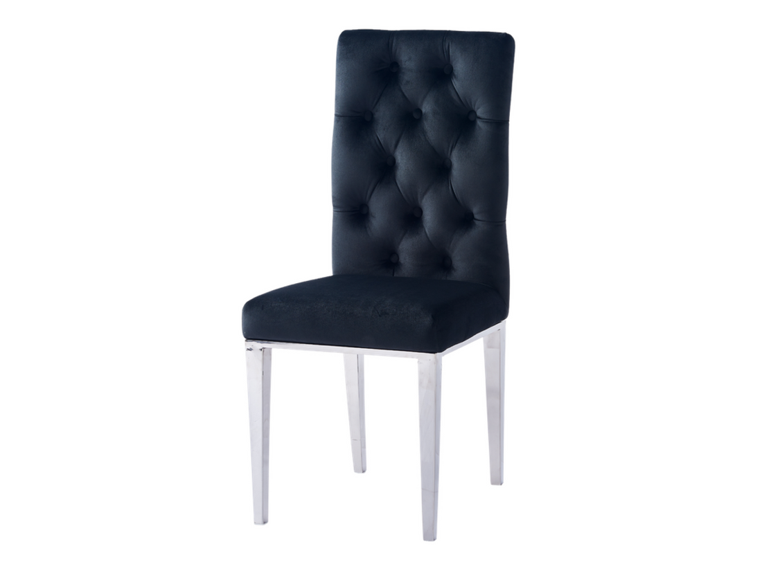 Lot de chaises NEVADA capitonnés chrome #couleur_anthracite