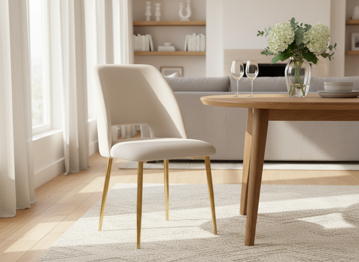 Lot de 4 chaises AVA Gold en Velours Beige