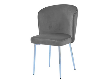 Lot de 2 chaises moderne DIANA chrome velours