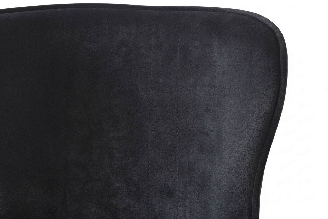 Lot 2 Chaises Salle à Manger Gabrielle Capitonnées Velours Noir Pieds Chrome 59x52x95cm