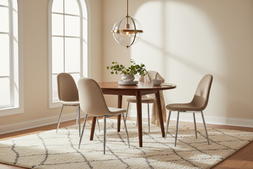 Lot de 4 Chaises Scandinaves Velours Taupe Pieds Chrome 43,5x40x87cm