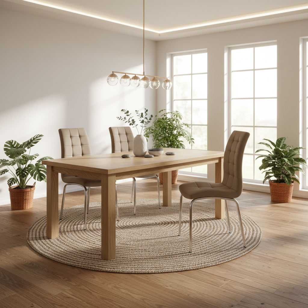 Lot de 6 chaises EMMA simili cuir - Taupe