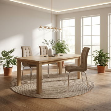 Lot de 6 chaises EMMA simili cuir - Taupe