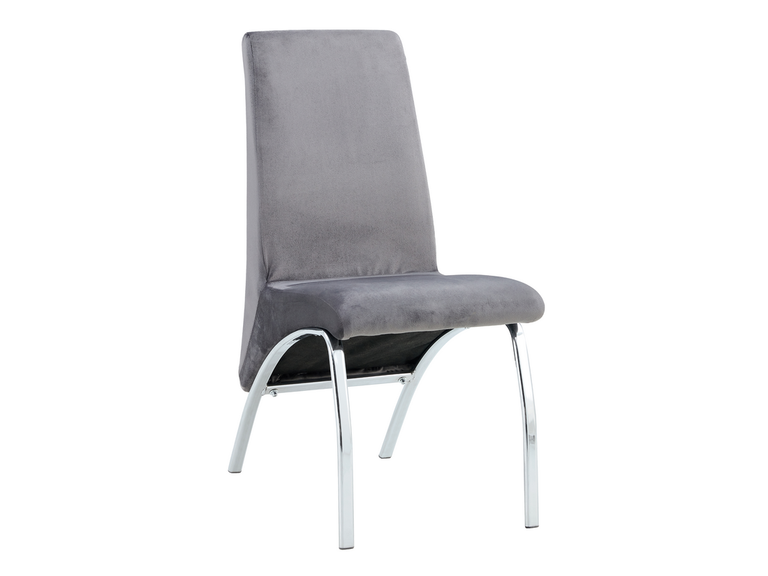 Lot de 4 Chaises Fate chrome et velours Gris