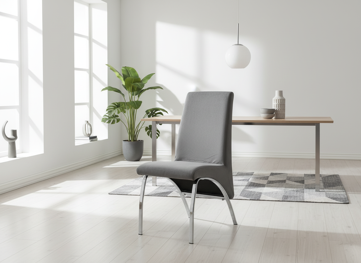 Lot de 4 Chaises Fate chrome et velours Gris