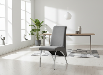 Lot de 4 Chaises Fate chrome et velours Gris