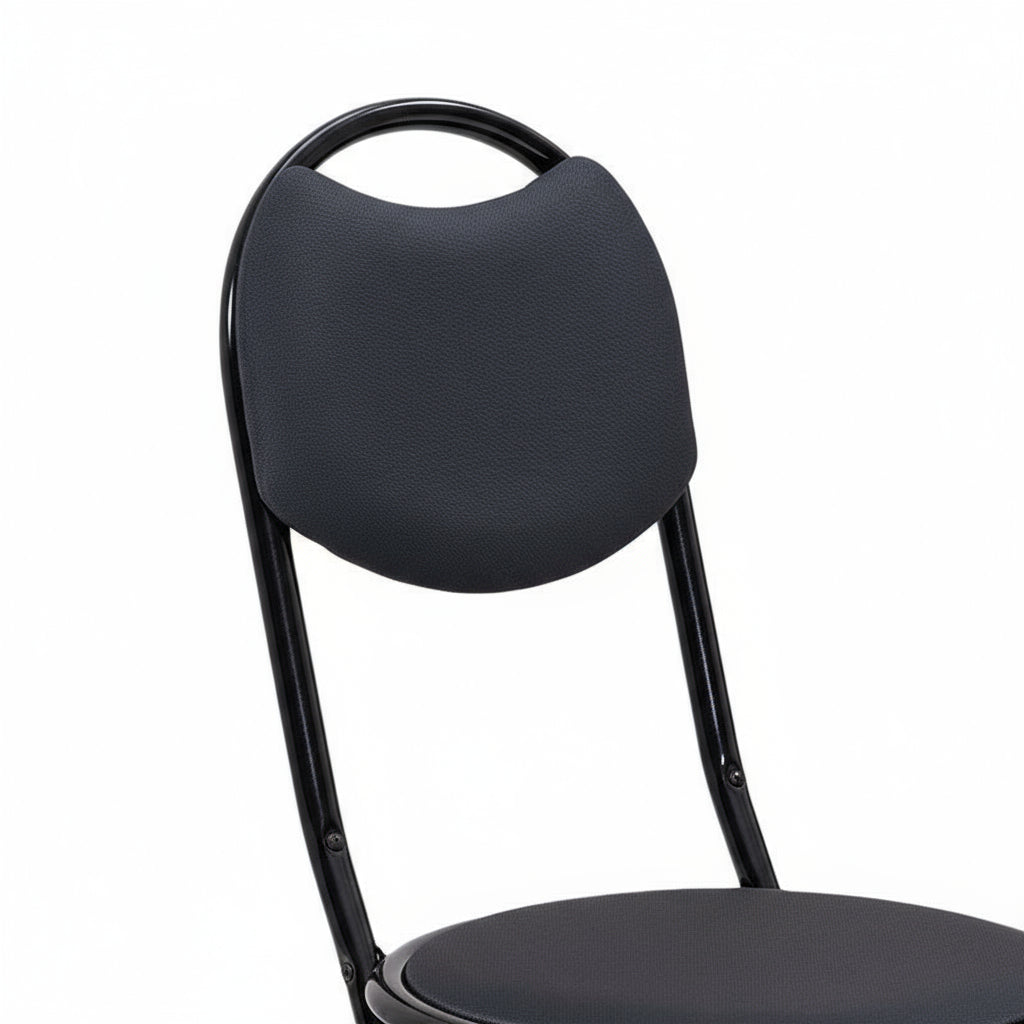 Lot de 10 Tabouret Pliant en Métal Noir – Ø30x44x76 cm