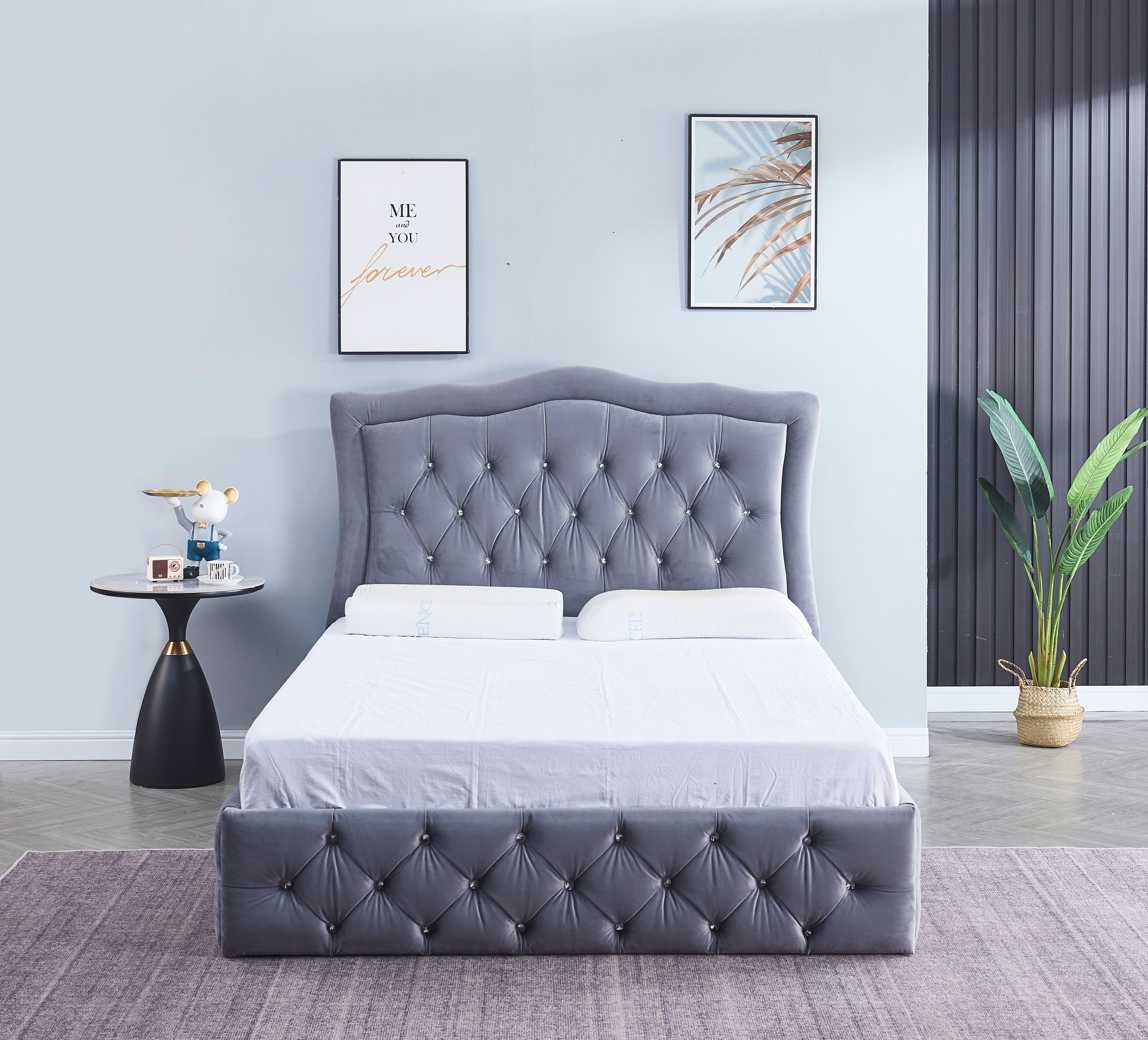 Cadre de Lit TREND – Velours – 140x190 cm