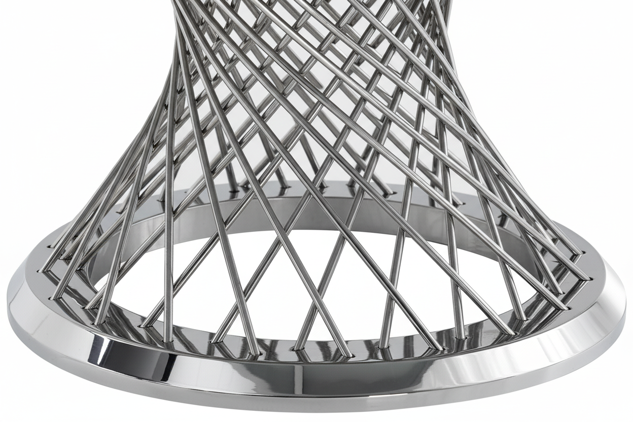 Table Basse DELUXE Ronde Plateau Verre Trempé Marbré Noir Structure Chrome D100x45cm