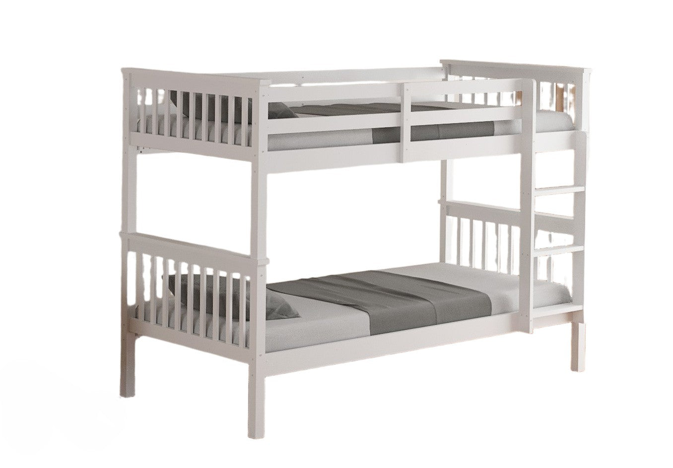 Lits superposés 90x190 bois blanc échelle sommiers lattes inclus - BATNA