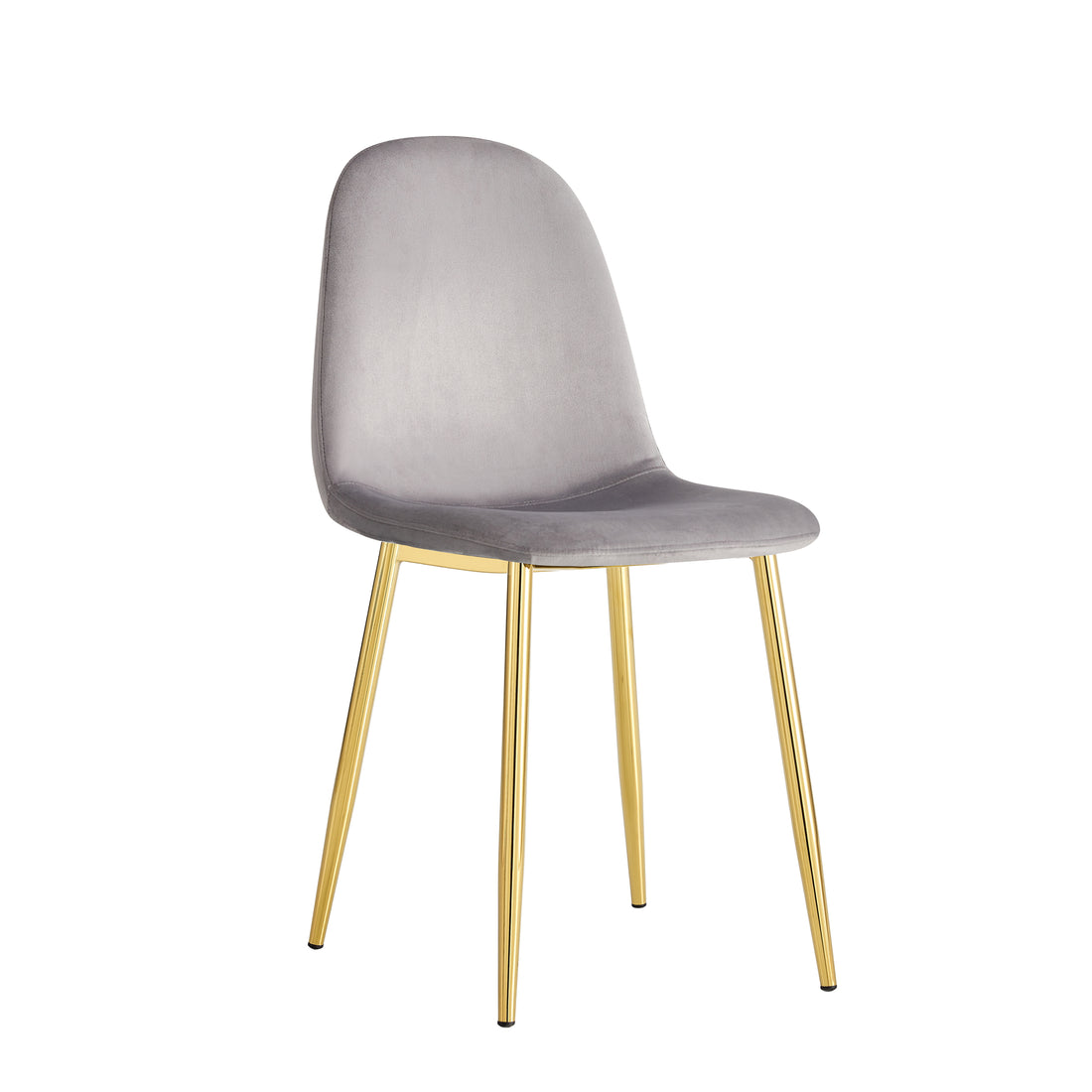 Lot de 4 chaises SCANDINAVE en velours gris pieds Gold