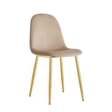 Lot de chaises SCANDINAVE en velours pieds Gold #couleur_taupe