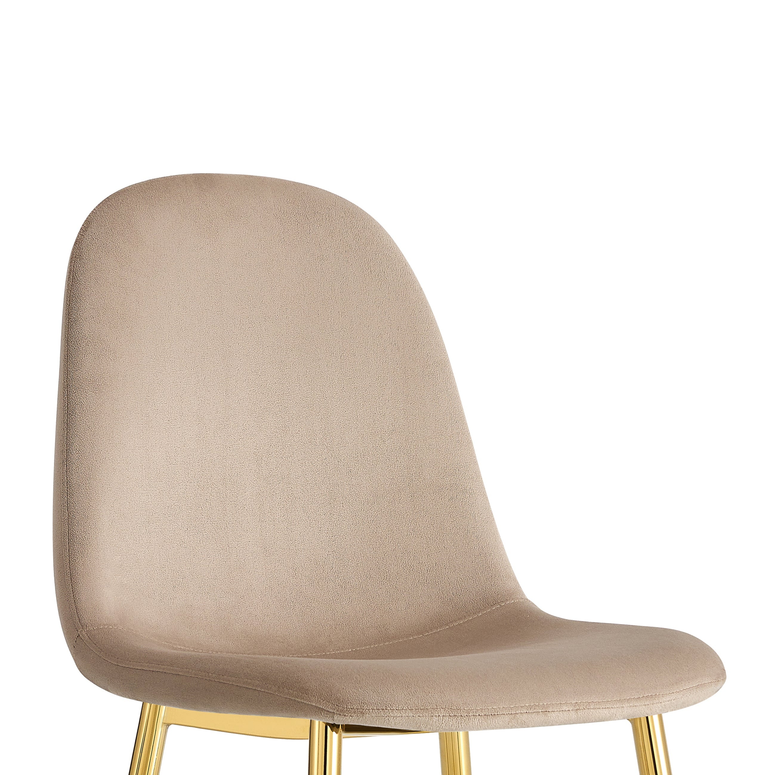 Lot de 4 chaises SCANDINAVE en velours taupe pieds Gold