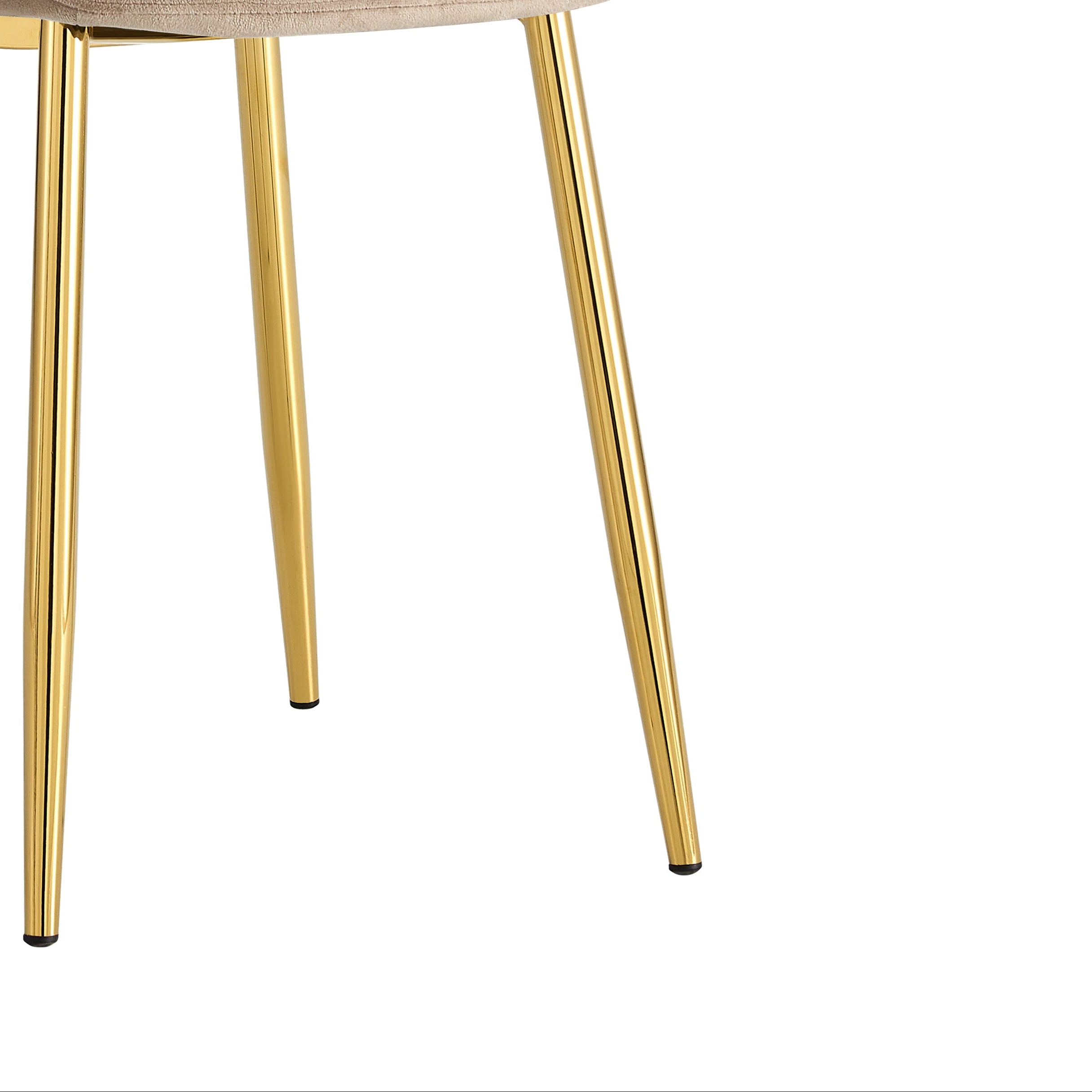 Lot de 4 chaises SCANDINAVE en velours taupe pieds Gold