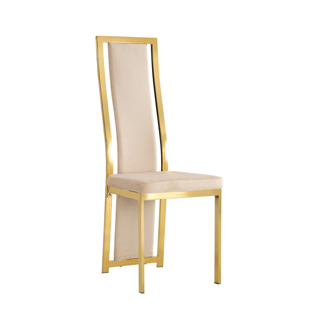 Lot de chaises Dana simili cuir contour Gold #couleur_beige