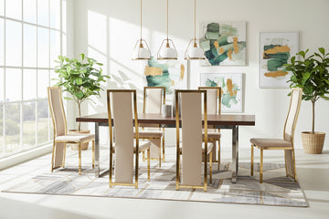 Lot de 6 chaises velours beige structure Gold – DANA