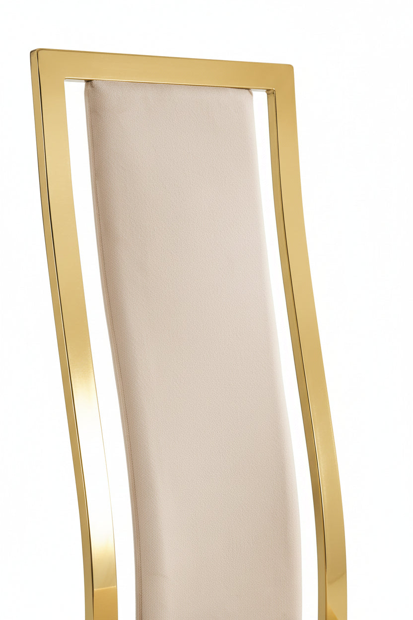 Lot de 6 chaises velours beige structure Gold – DANA