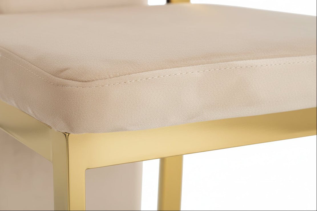 Lot de 6 chaises velours beige structure Gold – DANA