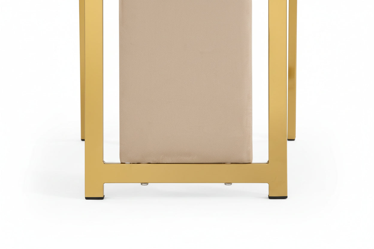 Lot de chaises Dana simili cuir contour Gold #couleur_beige