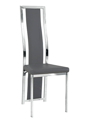 Lot de chaises Dana simili cuir contour chromé #couleur_gris