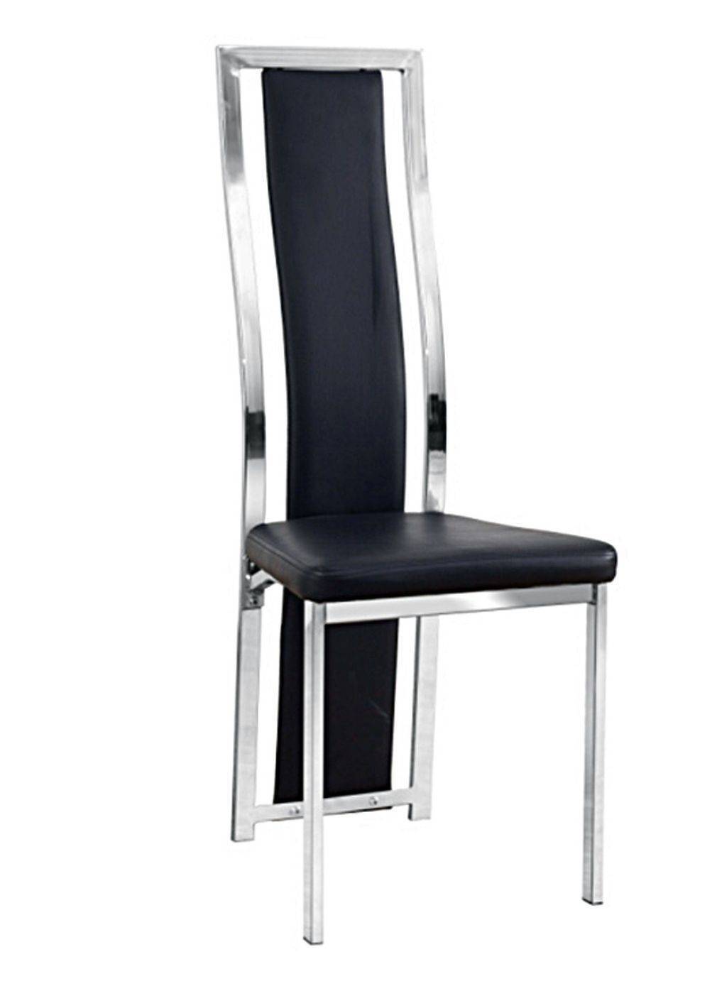 Lot de chaises Dana simili cuir contour chromé #couleur_noir