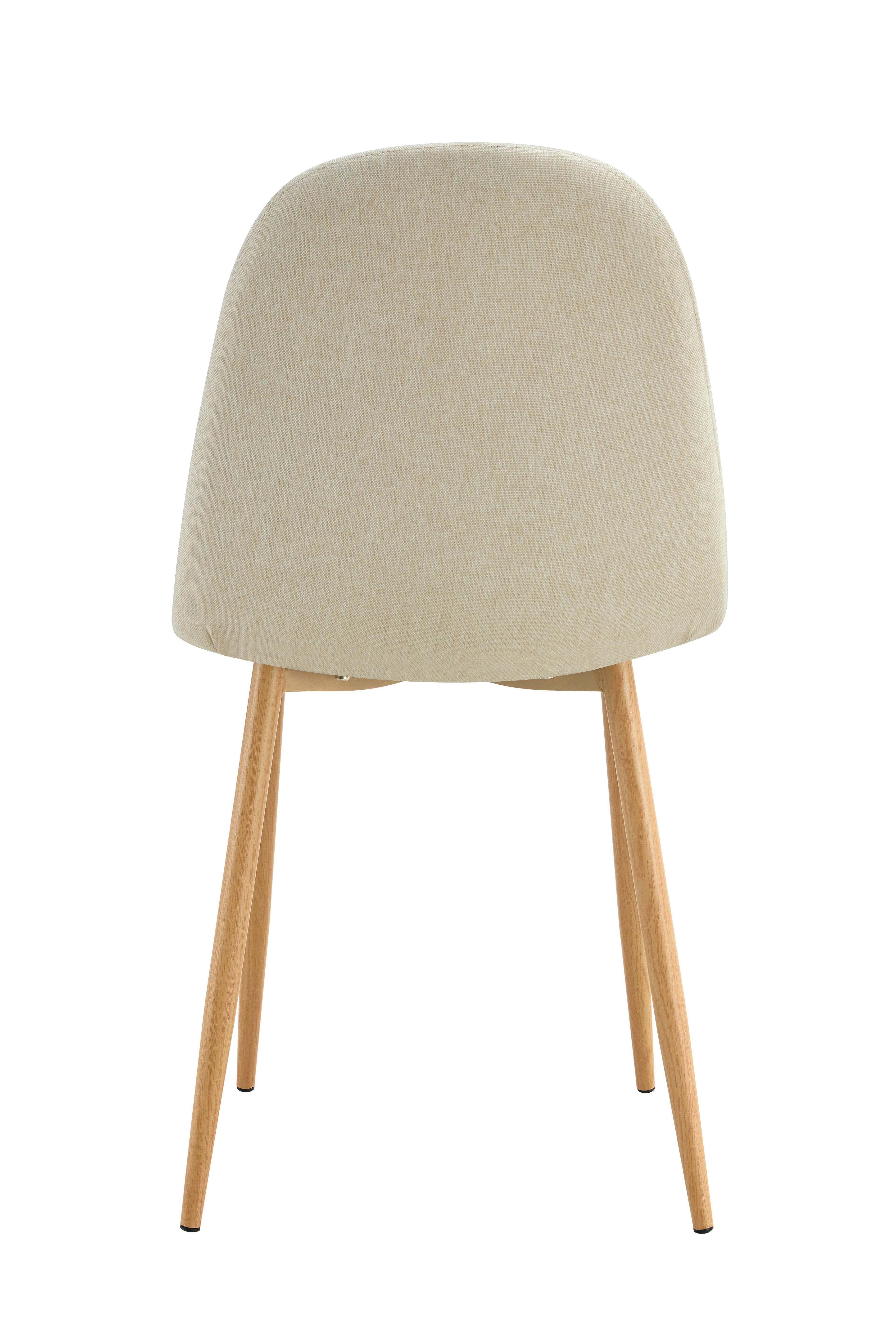 Ensemble table ronde chêne 100 cm + 4 chaises tissu beige JESSICA