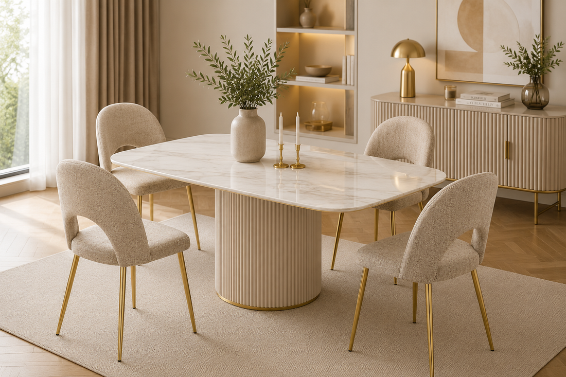 Lot de 4 chaises TEDDY Gold velours - marron glacé #couleur_marron_glace