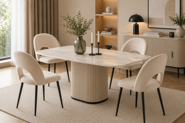 Lot de chaises TEDDY métal noir velours #couleur_beige