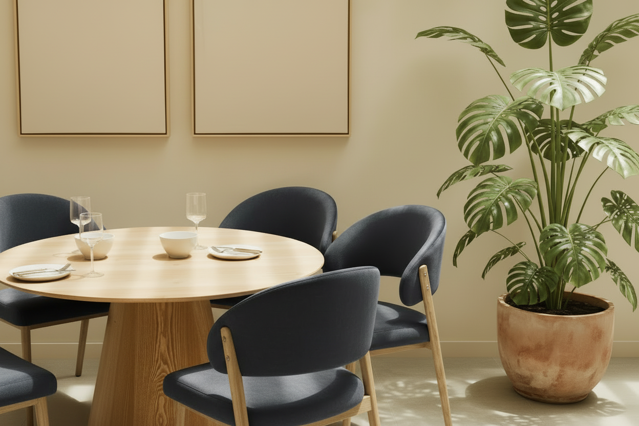 Lot de 4 chaises salle à manger velours anthracite pieds effet bois LAMIA #couleur_anthracite