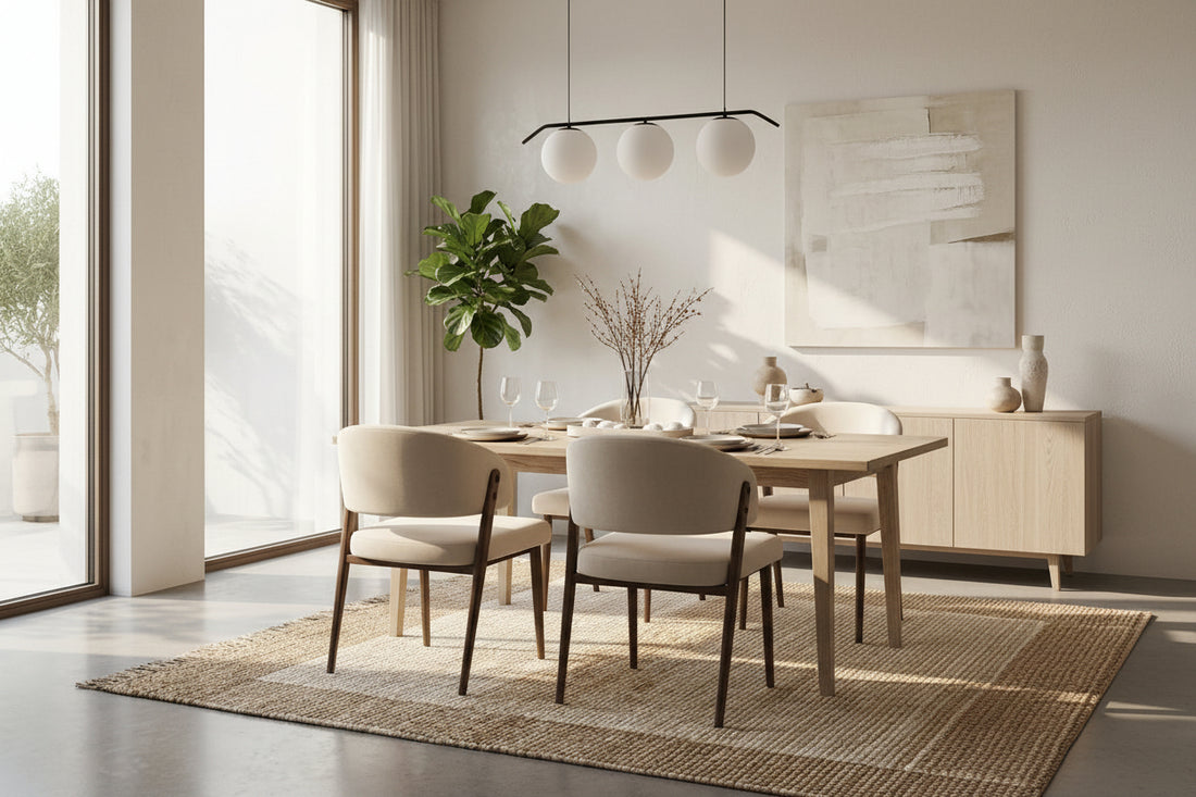 Lot de 4 chaises salle à manger velours beige pieds effet noyer métal LAMIA #couleur_beige