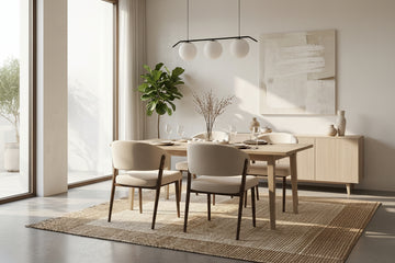 Lot de 4 chaises salle à manger velours beige pieds effet noyer métal LAMIA #couleur_beige