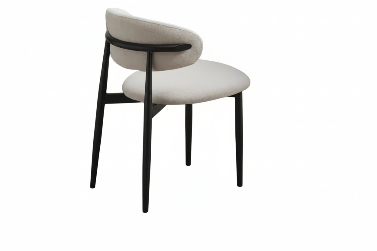 Lot de 4 Chaises Métal Noir Marbella Nuage 50x50x77 cm LUCILE