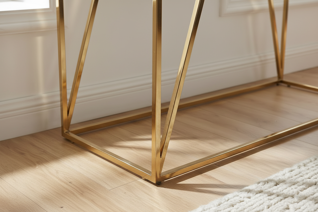 Console métal gold design minimaliste 120x40x78 cm CHERYL