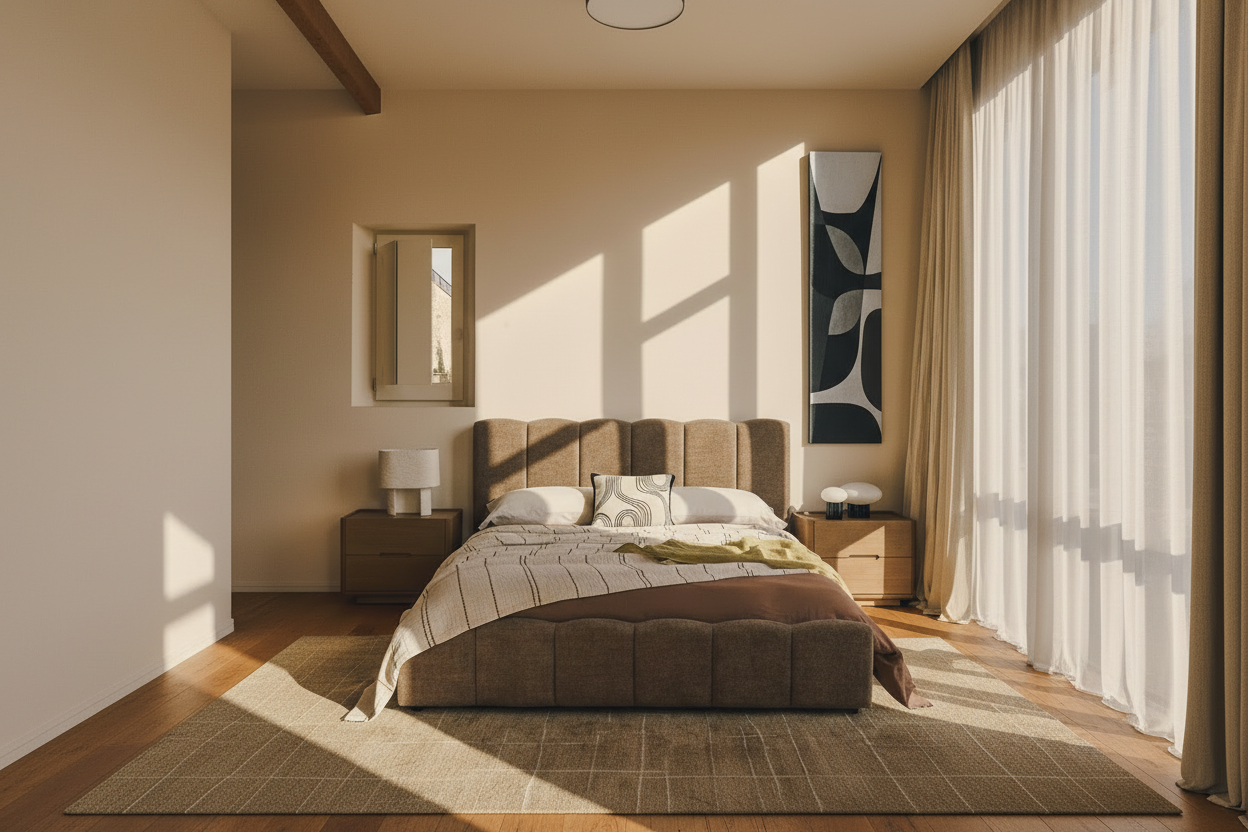 Lit Coffre 140x190 cm – Tissu Chenille Moka, Sommier à Lattes Inclus