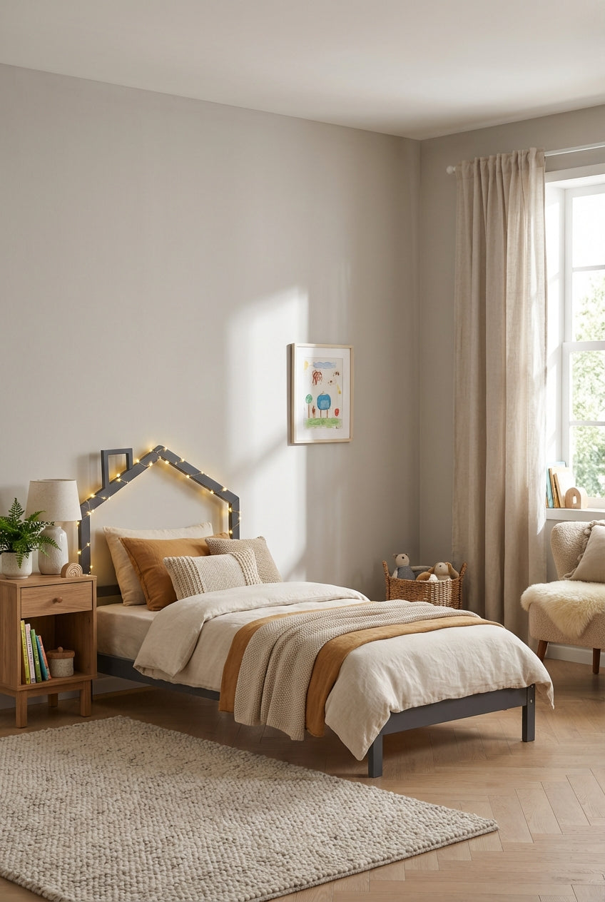 LIT ENFANT MONTEIRO 90x190 #couleur_gris