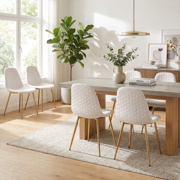 Lot de 6 chaises Scandinave ALVEOLE Gold - Beige