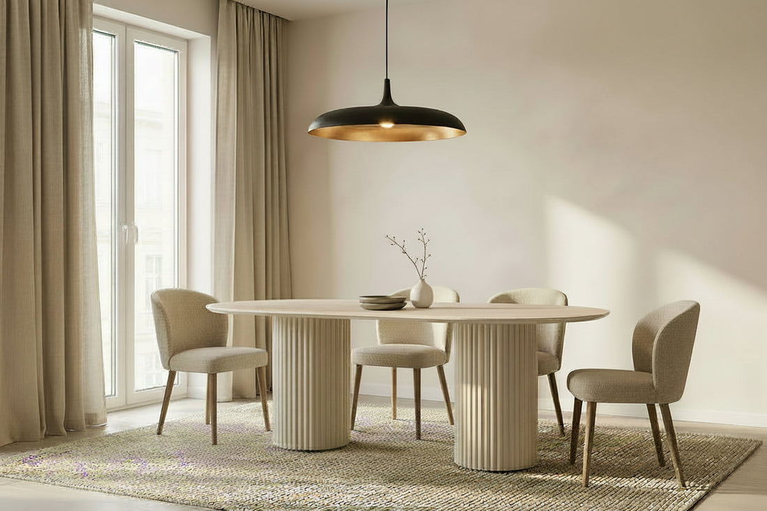 Table à manger KEYSHA Beige Céramique 180x90x75 cm #couleur_travertin