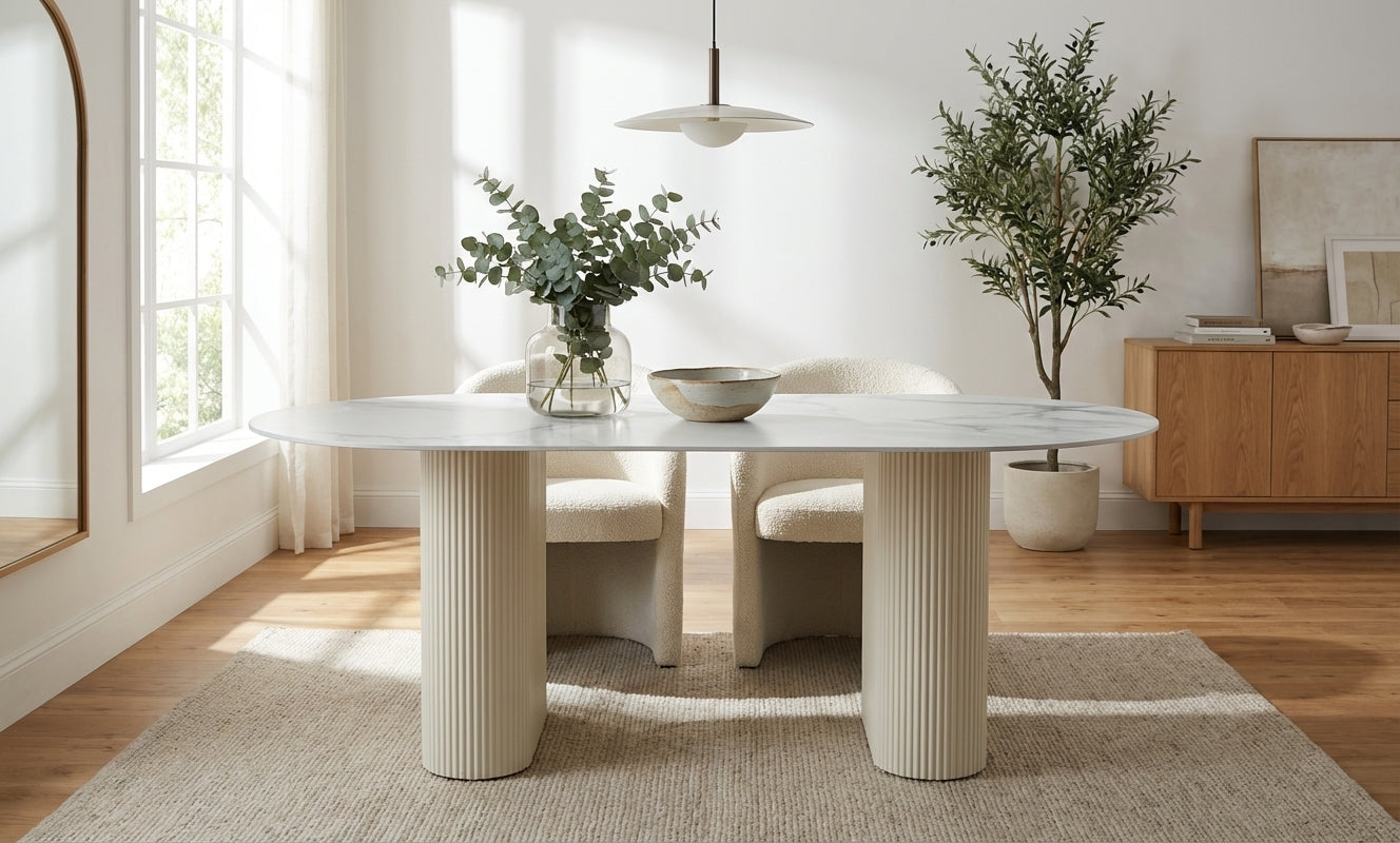 Table à manger ROXY céramique beige 180x90x75 cm #couleur_beige