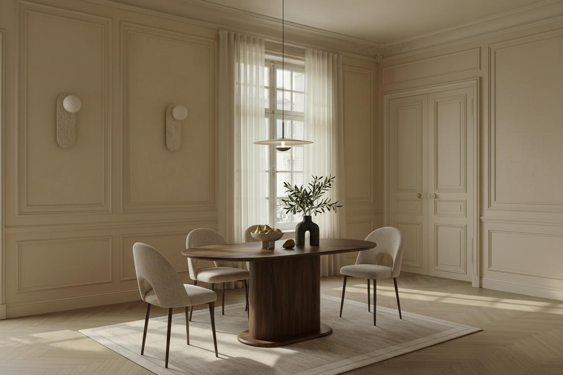 TABLE REPAS LOKA PLATEAU/BASE MDF EFFET NOYER PIED MDF EFFET NOYER 160X90X75cm