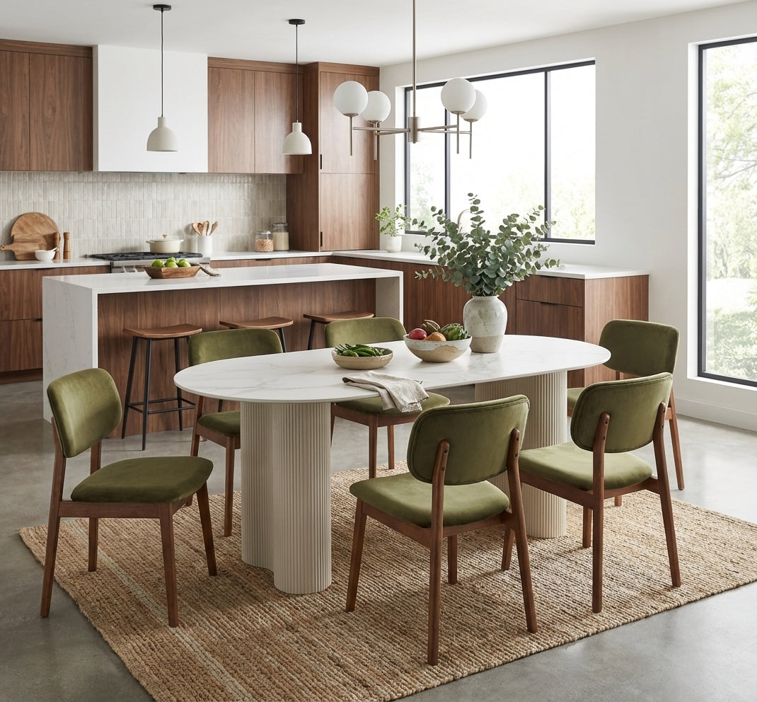 Table à manger 180 cm céramique effet marbre blanc pieds métal - VENEZIA