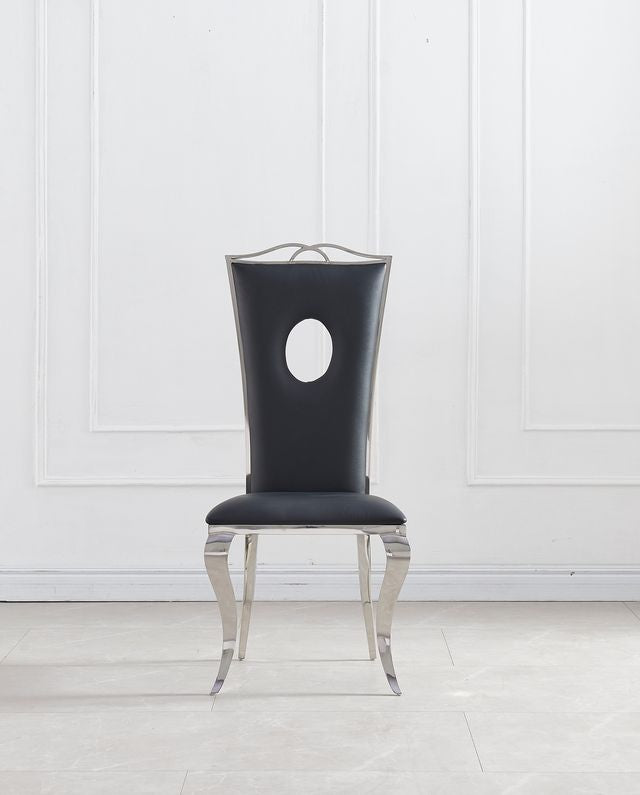 Lot de Chaises baroque ROYAL Chrome Simili #couleur_noir