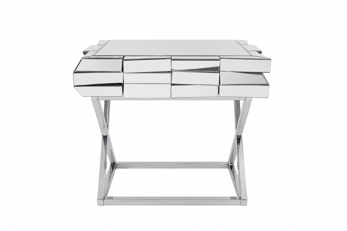 Chevet MOZAIK – Effet Miroir – 60x40x54,5 cm – Style Glamour